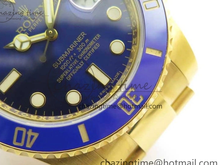 on Dial YG 116618 D1F YG Wrapped Bracelet Submariner Edition A2836 LB Best Wrapped Blue 0523